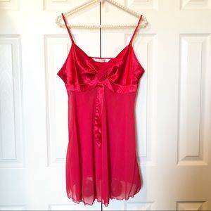 Victoria's Secret 90’s Satin Sheer Red Slip Nightgown